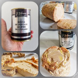 Roulé de Pintade au Foie de Canard (sans porc) 400g